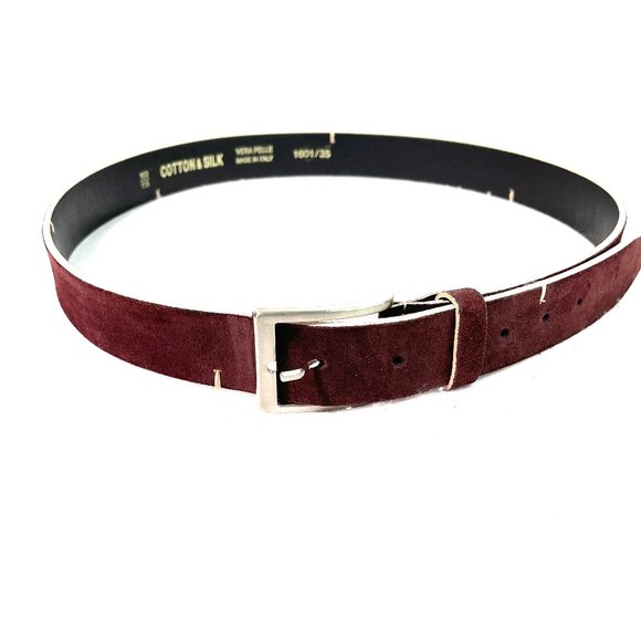 Cotton & Silk made in Italy Brown Suede Belt - Picture 1 of 7